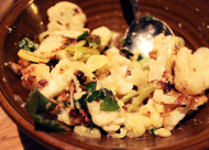 cauliflower with pine nuts and bacon
