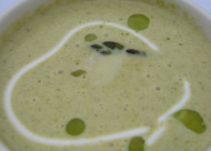 spring asparagus soup with fresh crab
