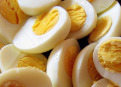 Peel boiled eggs in a big batch.