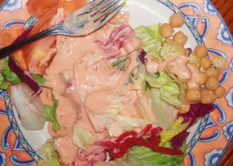 Salad dressing · thousand island · commercial 379 calories Happy Forks