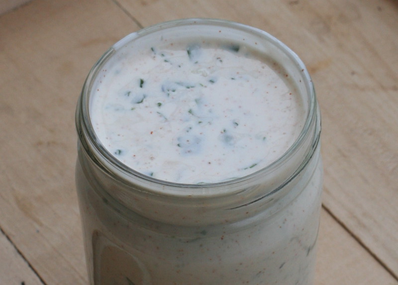 Salad dressing · ranch dressing · commercial 421 calories Happy Forks