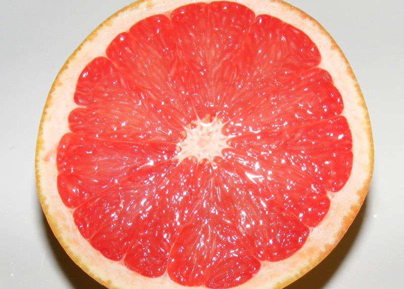 Grapefruit · raw · pink and red and white 32 calories Happy Forks
