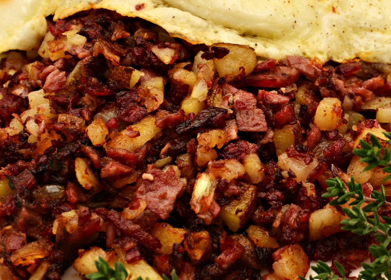 Traditional roast beef hash recipe 136 calories Happy Forks