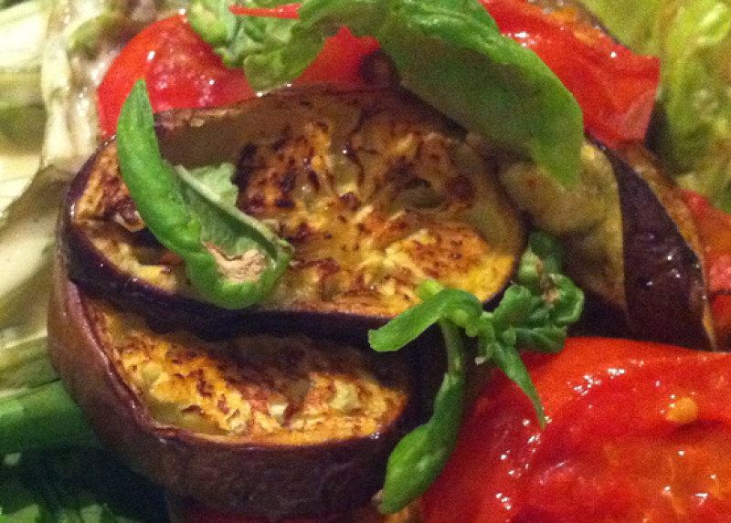 Grilled eggplant with caponata salsa recipe 41 calories Happy Forks