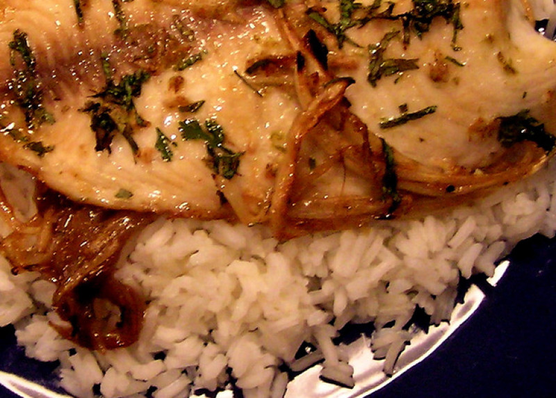 Coconut tilapia with jasmine rice & greens for Sea Cuisine recipe 151