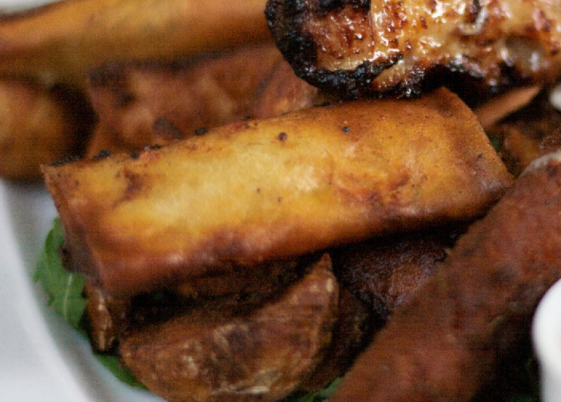 Chicken pot pie fingers recipe | 215 calories | Happy Forks