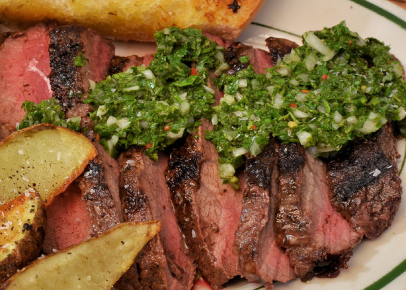 Asian inspired flat iron steak recipe 145 calories Happy Forks