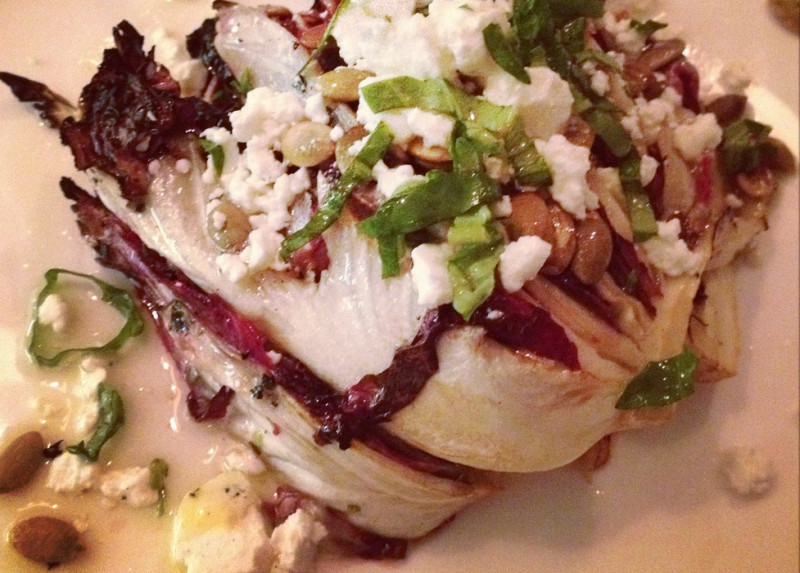Grilled radicchio with malbec barbecue sauce recipe | 123 calories | Happy Forks