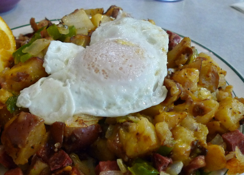 Bacon corn hash recipe 141 calories Happy Forks