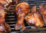 barbecued chicken on the grill