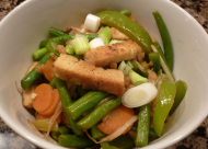 stir fried green beans with ginger and onions