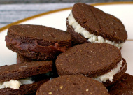 chocolate mint chip cookie ice cream sandwich